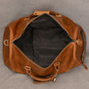 Leather weekender duffle bag with shoe compartment