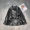 Women’s Loose Fit Genuine Leather Jacket Coat
