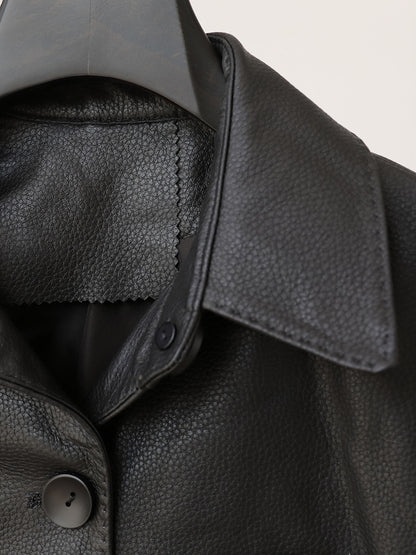 Leather jacket women black lambskin coat