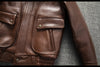 Men Brown Heavy Top Grain Leather Jacket