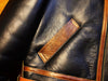 Black shearling leather aviator jacket men