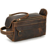 Leather Dopp Kit for Men in Black Top-Grain Cowhide