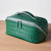 Leather Travel Toiletry Bag in Embossed Cowhide