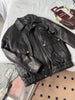 Women Loose Fit Genuine Leather Flight Jacket