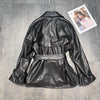 Women’s Loose Fit Genuine Leather Jacket Coat