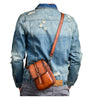 Retro top grain leather crossbody sling bag for daily carry