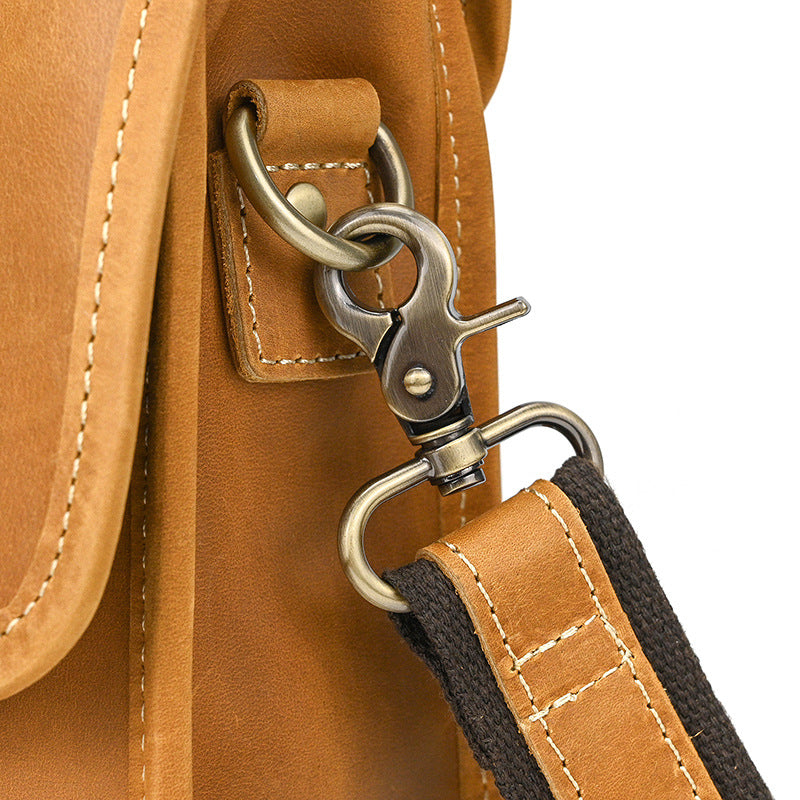 Retro crazy horse leather men briefcase