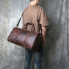 Leather duffel bag for men travel overnight