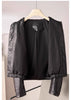 Leather short jacket women sheepskin coat