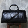 Men’s leather travel overnight duffel bag