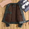 Men Green Tumbled Cowhide Military Leather Jacket