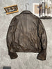 Women Oversized Brown Leather Moto Jacket