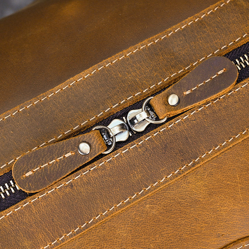 Men leather travel duffle weekender luggage bag