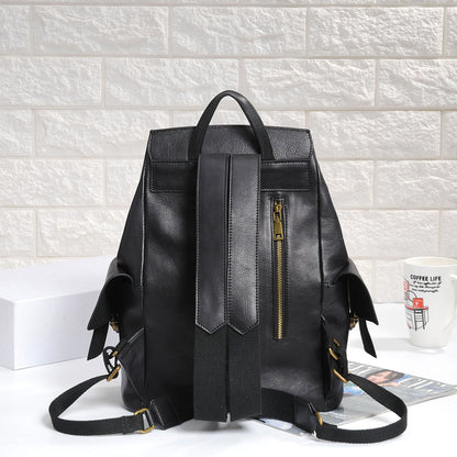 Women top layer cowhide laptop backpack