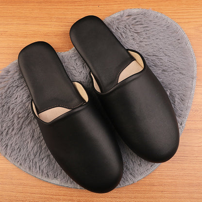 Mule Slippers for Women with Closed Toe Leather Upper