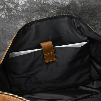 Men leather travel duffle weekender luggage bag