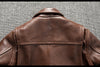 Men Brown Heavy Top Grain Leather Jacket