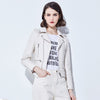 Petite slim fit sheepskin biker jacket