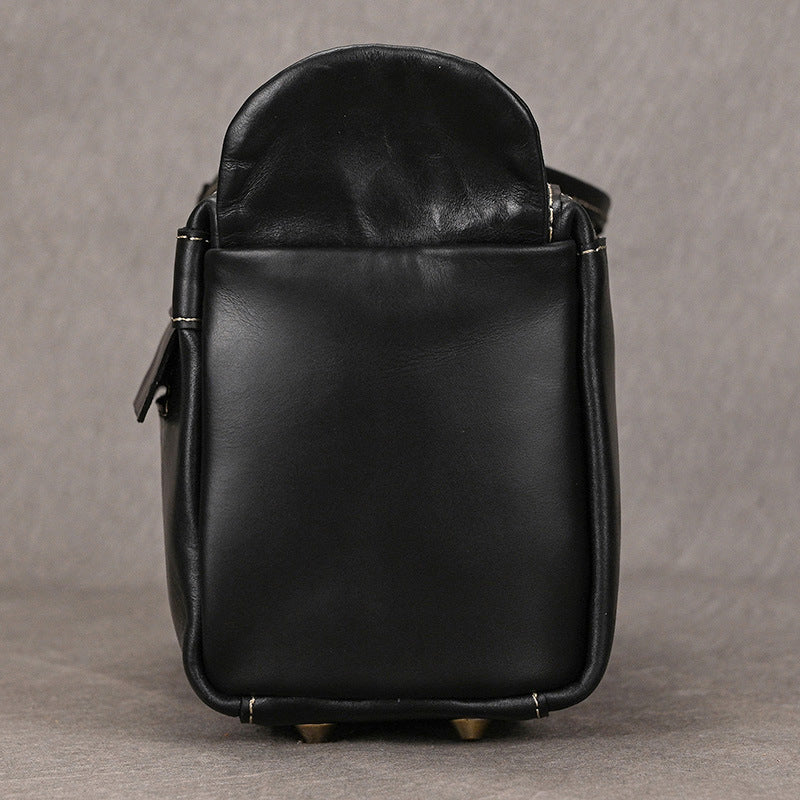 Leather Dopp Kit for Men in Black Top-Grain Cowhide