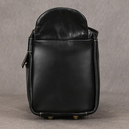Leather Dopp Kit for Men in Black Top-Grain Cowhide