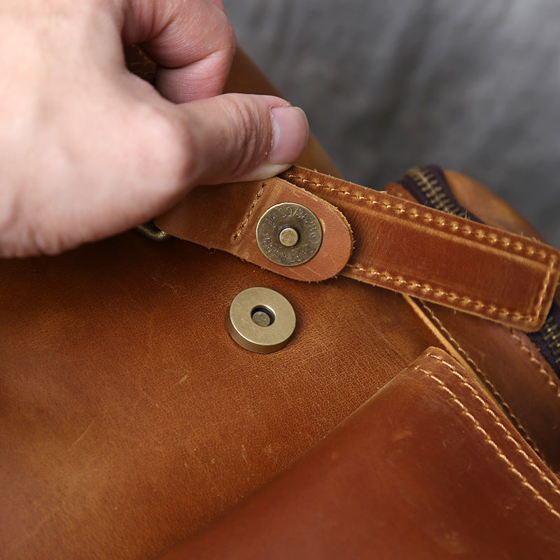 Men’s genuine leather backpack for work