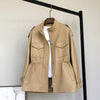 Women’s Petite Genuine Leather Coat Jacket