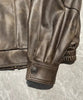 Women Oversized Brown Leather Moto Jacket