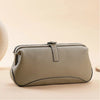 Women's Leather Cosmetic Bag with Wide Opening in Brown