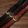 Women’s Plaited Leather Belt in Genuine Top-Grain Cowhide