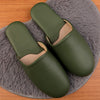 Mule Slippers for Women with Closed Toe Leather Upper