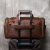 Mens crazy horse leather travel duffle bag