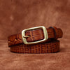 Women’s Embossed Leather Belt Crocodile Pattern Cowhide