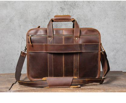 Brown Top Grain Leather Airport Messenger Bag