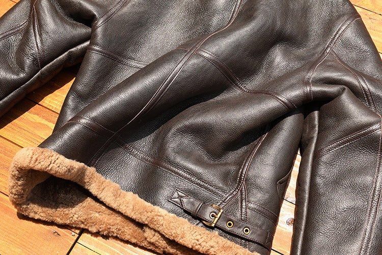 Men b3 shearling leather aviator jacket