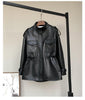 Women’s Petite Genuine Leather Coat Jacket