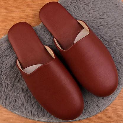 Mule Slippers for Women with Closed Toe Leather Upper