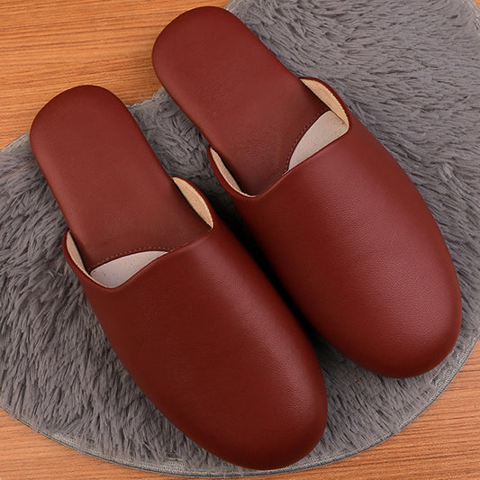 Mule Slippers for Women with Closed Toe Leather Upper