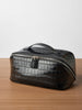 Leather Travel Toiletry Bag in Embossed Cowhide