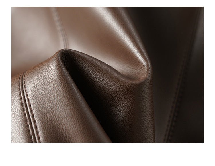 Women's short leather vest with v neck