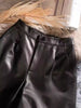 Genuine sheepskin high waisted leather shorts