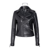 Women slim fit brown biker leather jacket