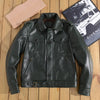 Men Green Tumbled Cowhide Military Leather Jacket