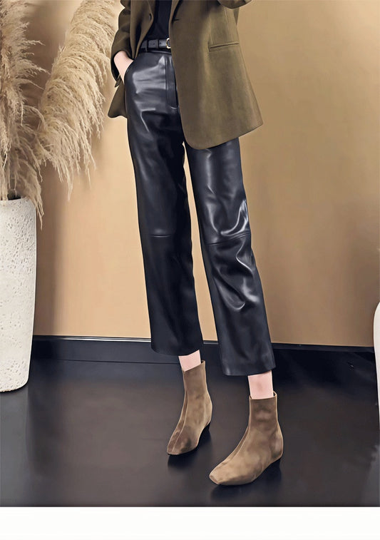 Women's high waisted faux leather pants