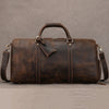 Leather weekender duffle bag with shoe compartment