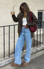 Women's Brown Oversized Faux Leather Jacket Loose Fit