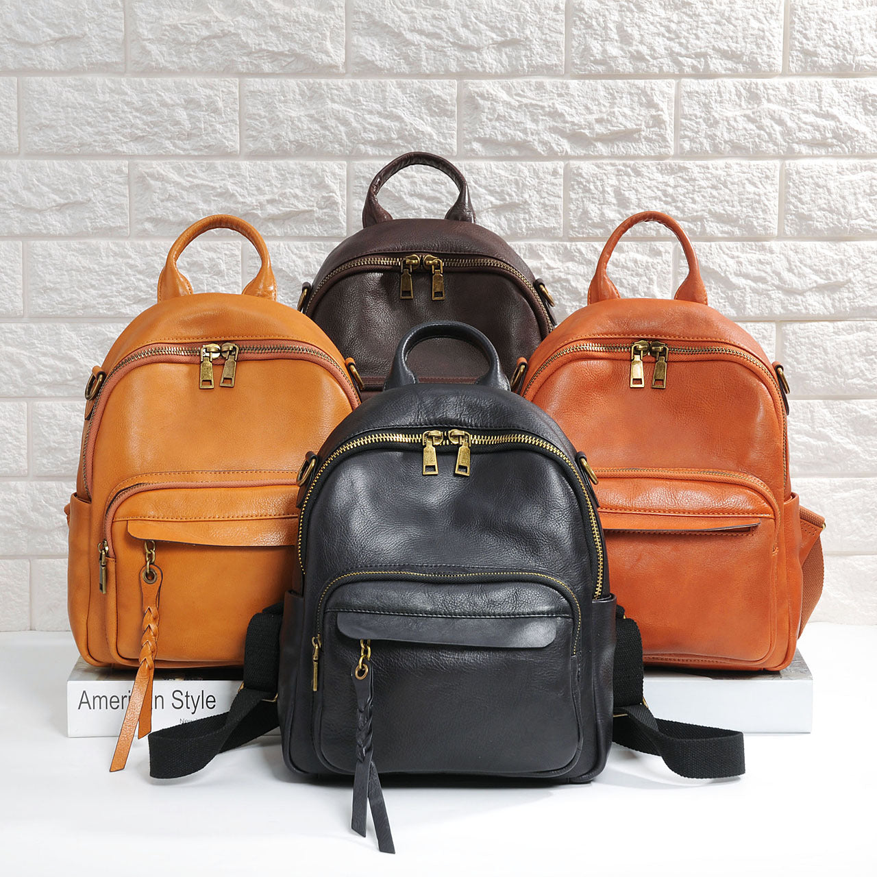 Women’s Mini Genuine Leather Work Backpack