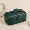 Women's Leather Toiletry Bag with Divided Cosmetic Organizer