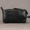 Leather Dopp Kit for Men in Black Top-Grain Cowhide