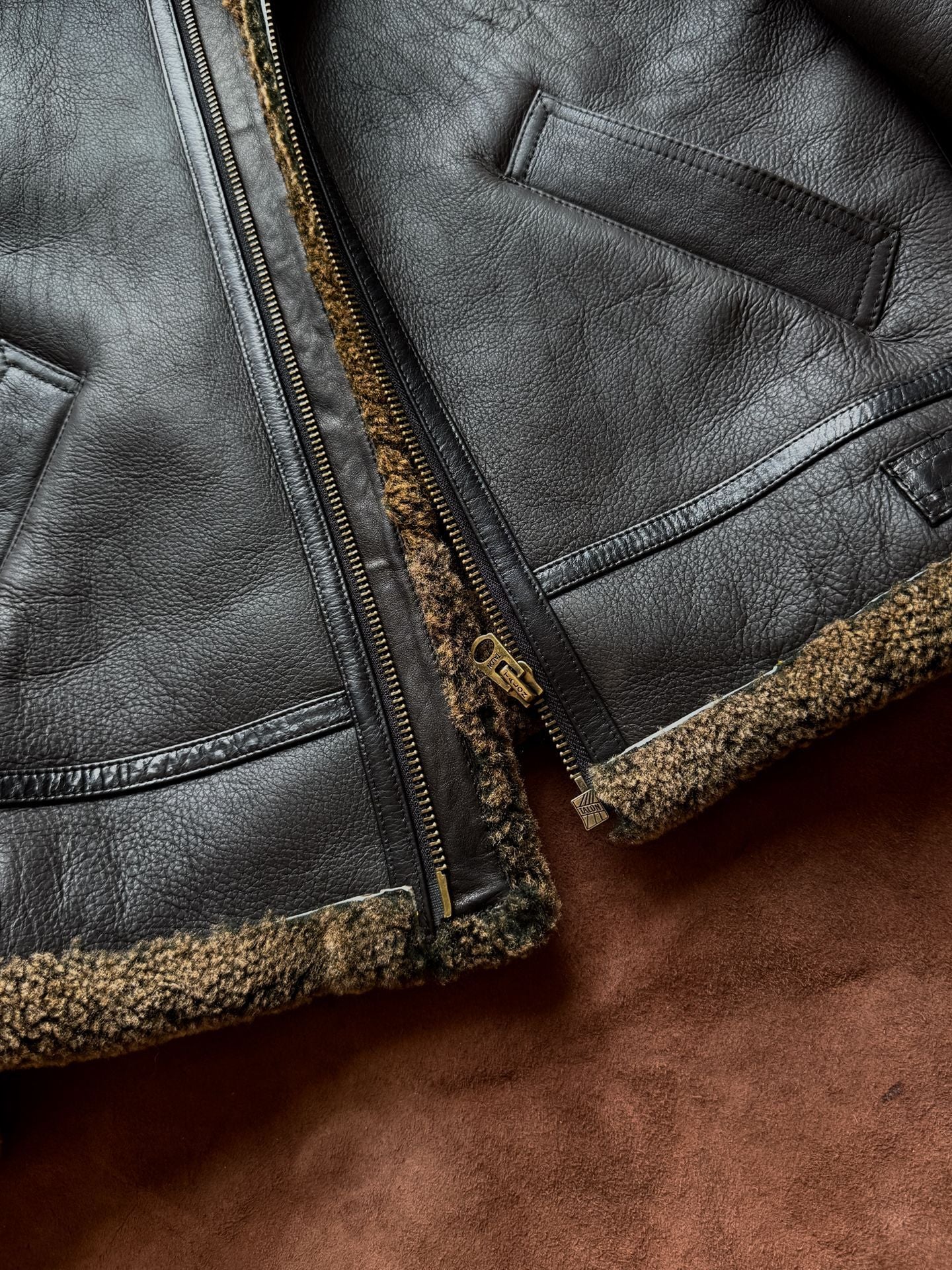 Men b3 shearling leather aviator jacket