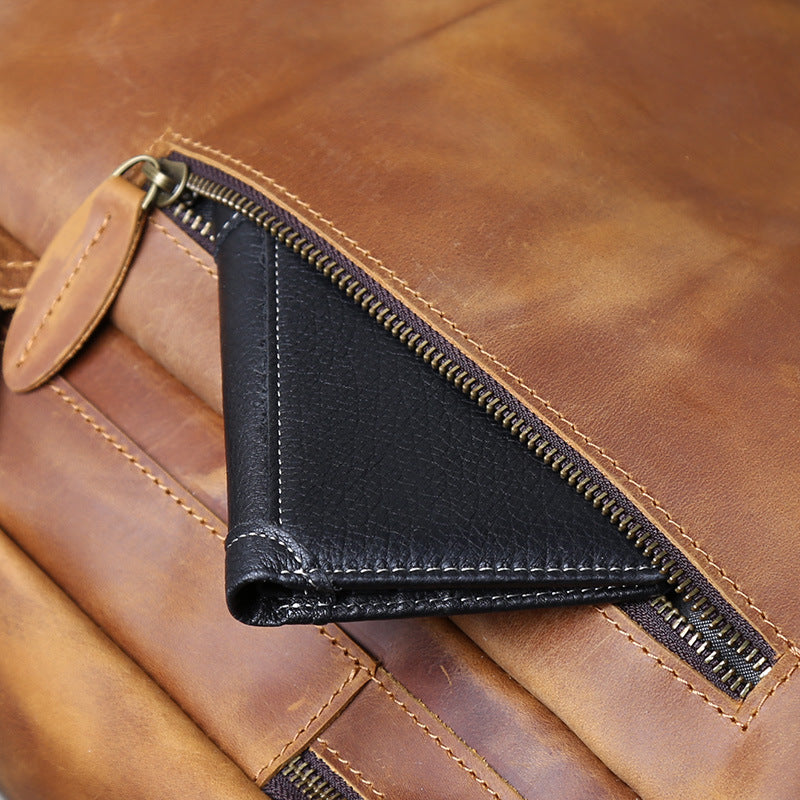 Men’s genuine leather backpack for work